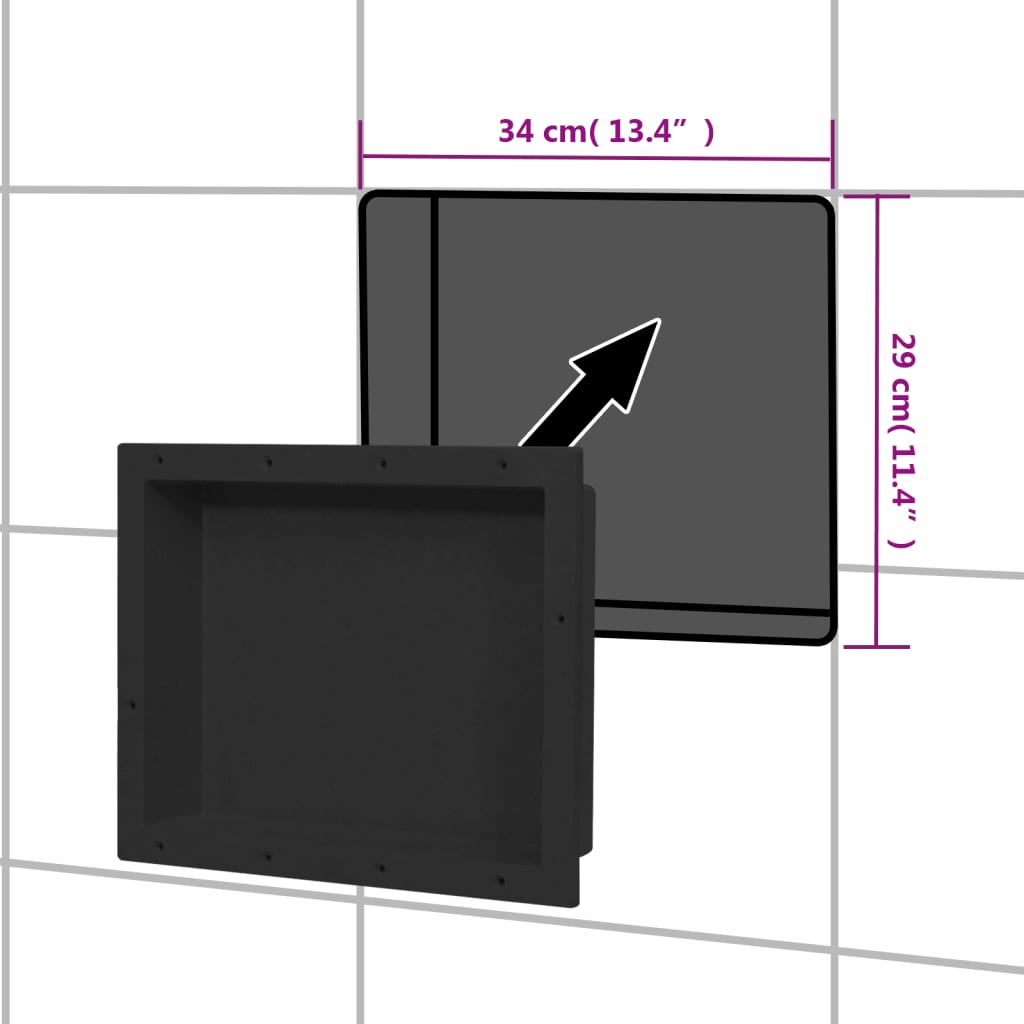 vidaXL Habitáculo de chuveiro 41x51x10 cm preto mate