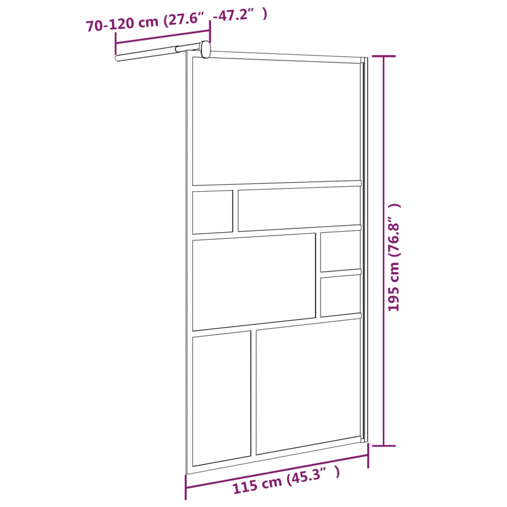 vidaXL Divisória de chuveiro 115x195 cm vidro ESG branco