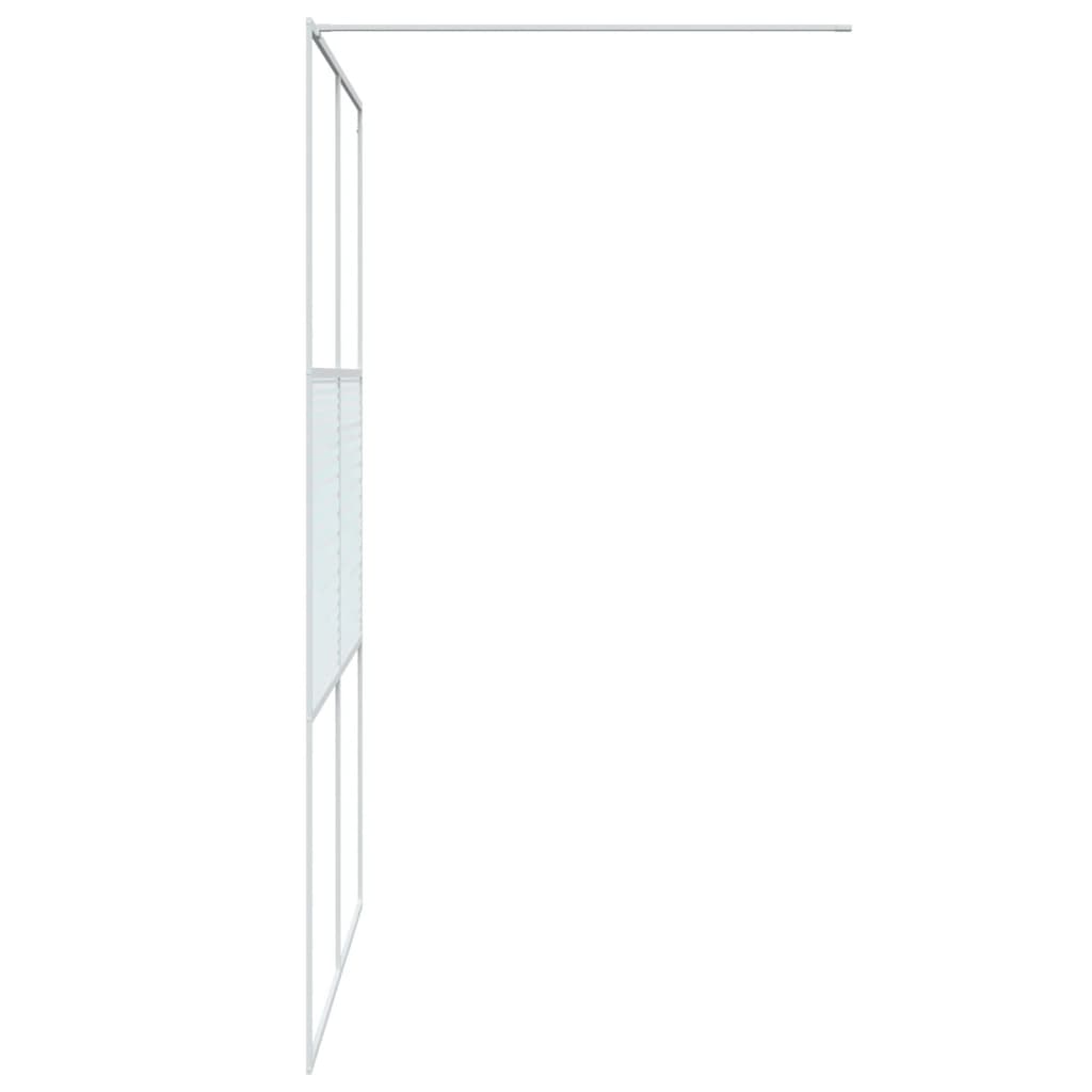 vidaXL Divisória de chuveiro 140x195 cm vidro transparente ESG branco