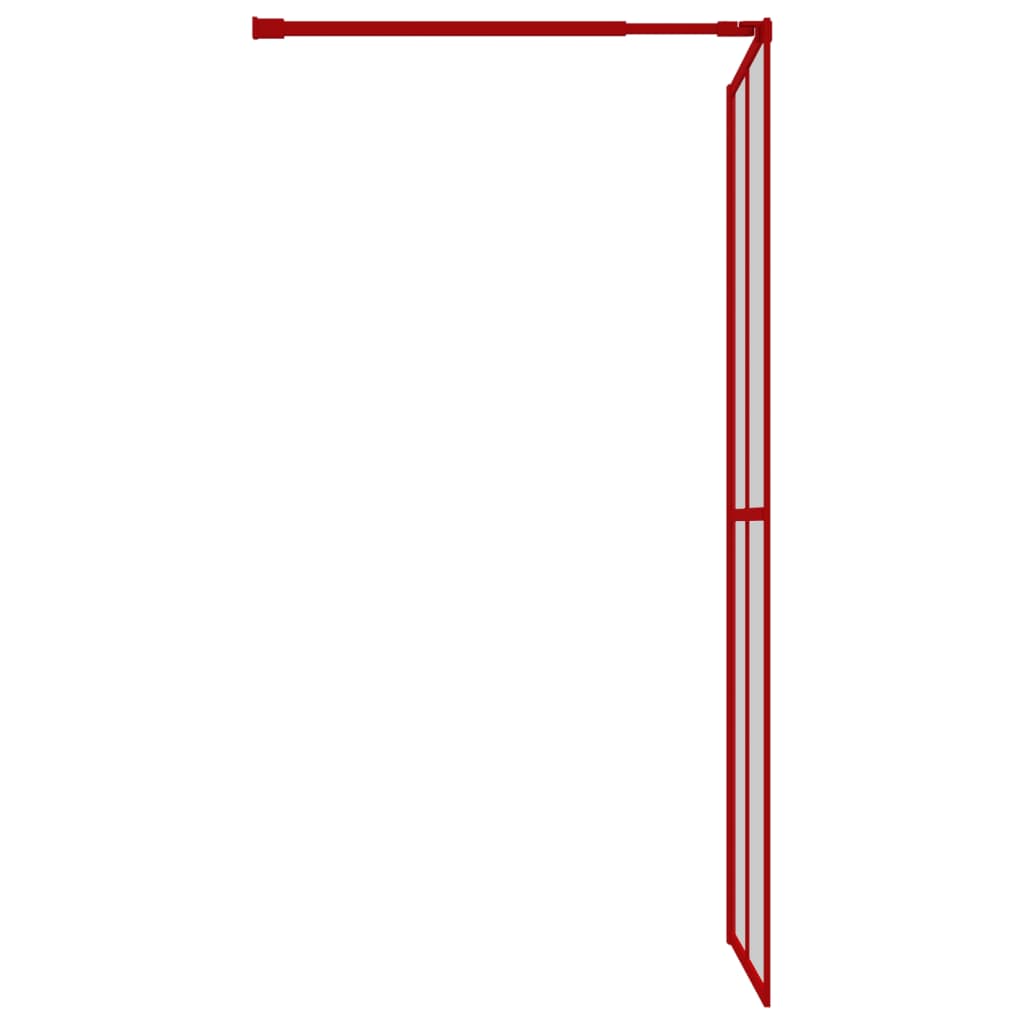 vidaXL Divisória de chuveiro 80x195 cm vidro transparente ESG vermelho