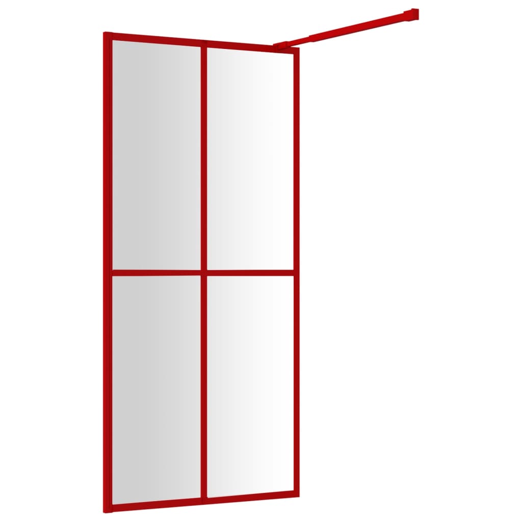 vidaXL Divisória de chuveiro 80x195 cm vidro transparente ESG vermelho