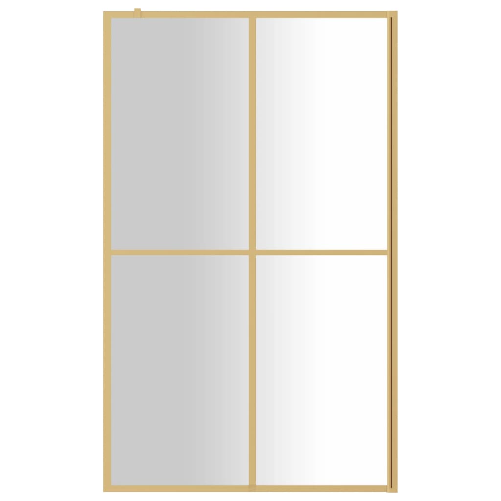 vidaXL Divisória de chuveiro 118x195 cm vidro transparente ESG dourado