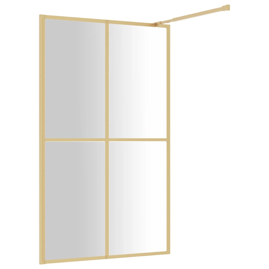 vidaXL Divisória de chuveiro 118x195 cm vidro transparente ESG dourado