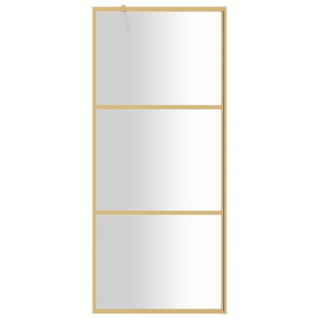 vidaXL Divisória de chuveiro 80x195 cm vidro transparente ESG dourado