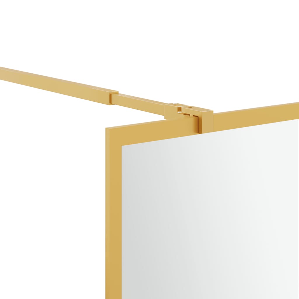 vidaXL Divisória de chuveiro 80x195 cm vidro transparente ESG dourado