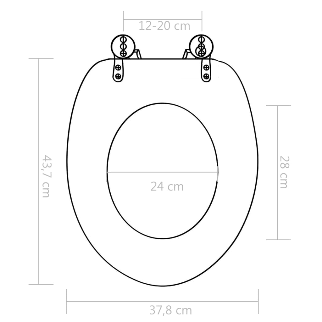 vidaXL Assento de sanita com tampa de fecho suave MDF design de seixos