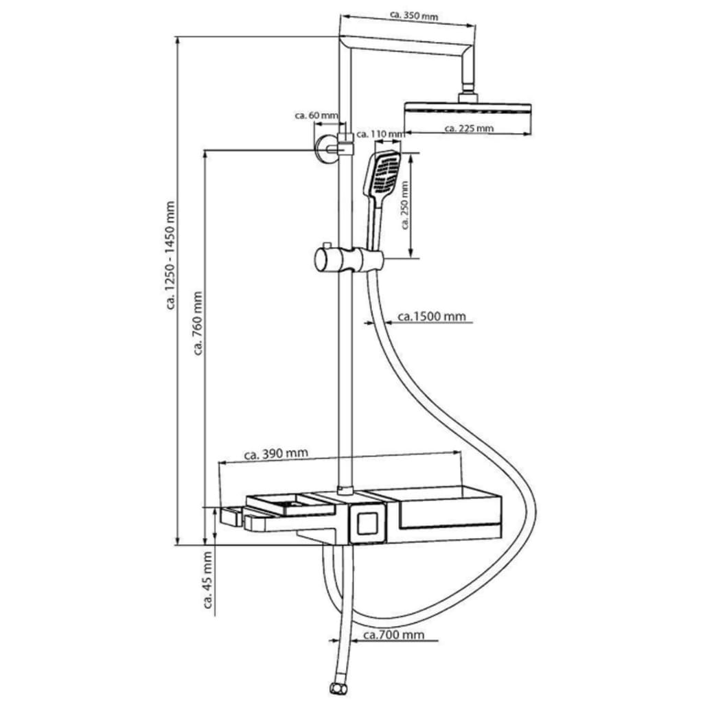 SCHÜTTE Conjunto de chuveiro suspenso BLUEPERL cromado