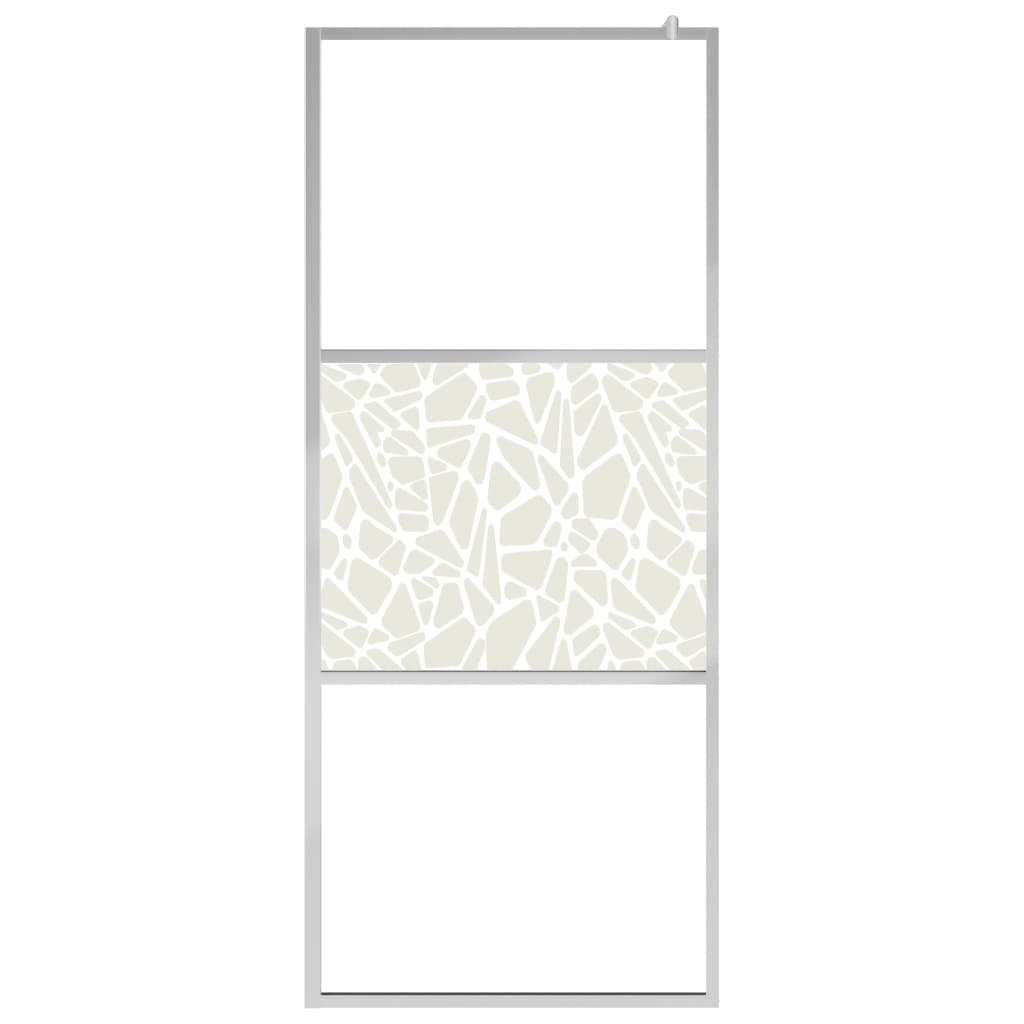 vidaXL Divisória de chuveiro 115x195 cm vidro ESG design pedras