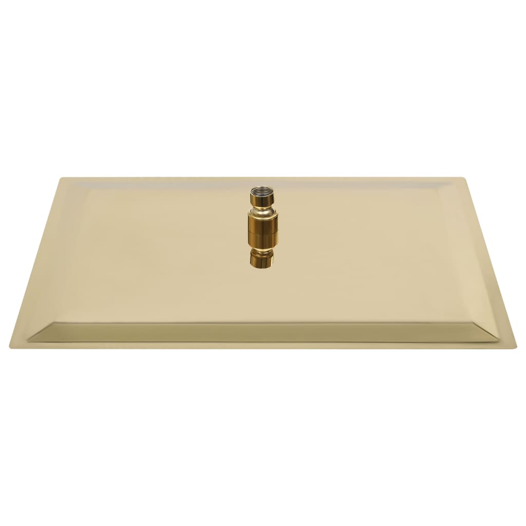 vidaXL Cabeça de chuveiro quadrada 50x50 cm aço inoxidável dourado