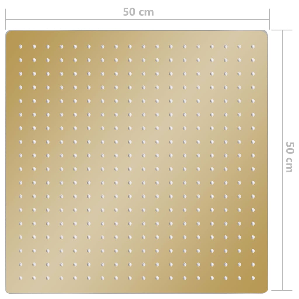 vidaXL Cabeça de chuveiro quadrada 50x50 cm aço inoxidável dourado