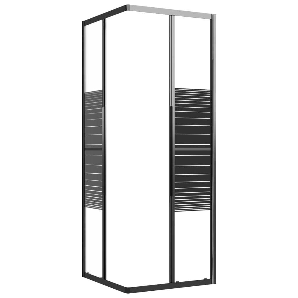 vidaXL Cabine de duche riscas ESG 70x70x180 cm preto