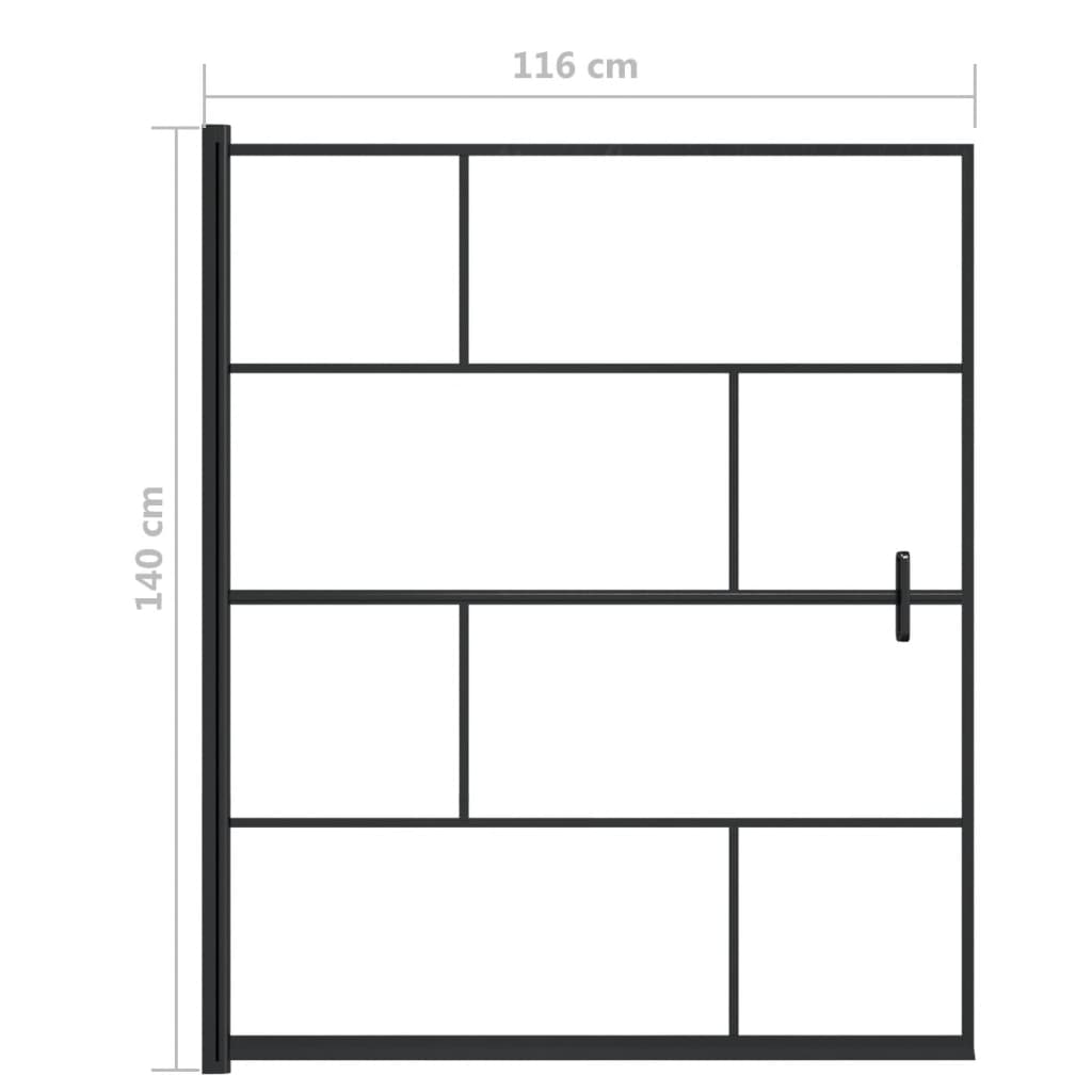 vidaXL Divisória de chuveiro ESG 116x140 cm preto