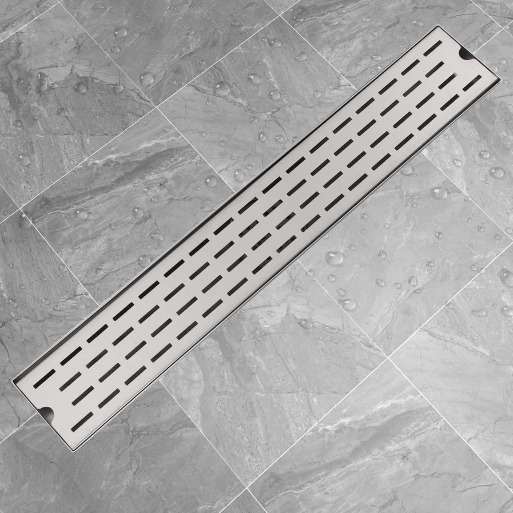 VidaXL Dreno de chuveiro linear 730x140 mm aço inoxidável