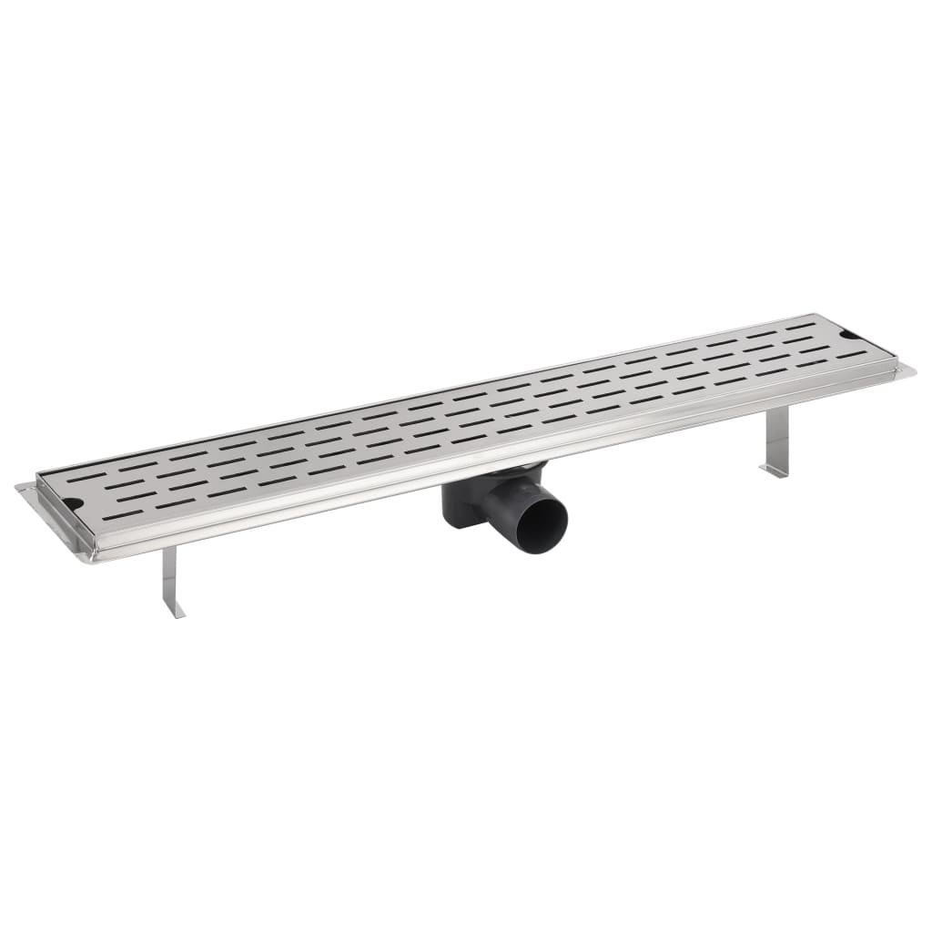 VidaXL Dreno de chuveiro linear 730x140 mm aço inoxidável