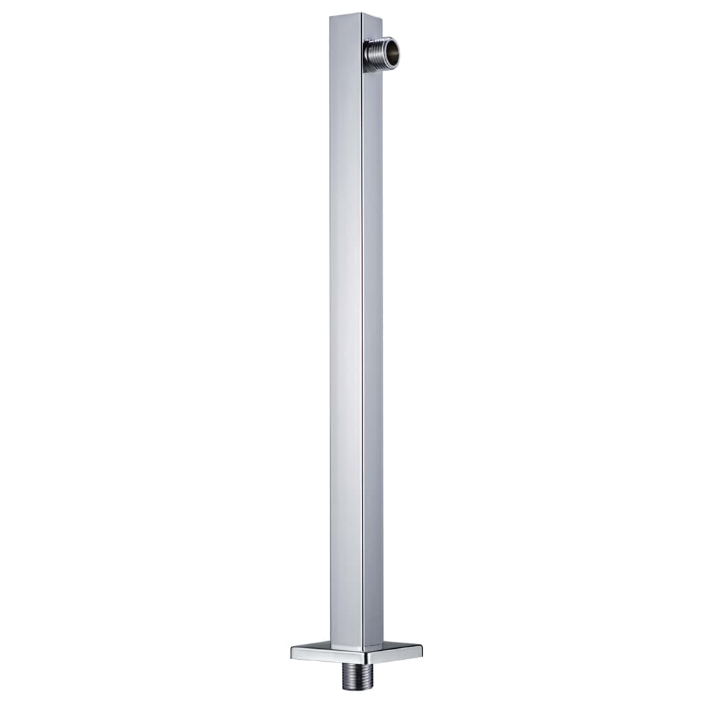 vidaXL Braço de apoio chuveiro quadrado aço inox. 201 40 cm prateado