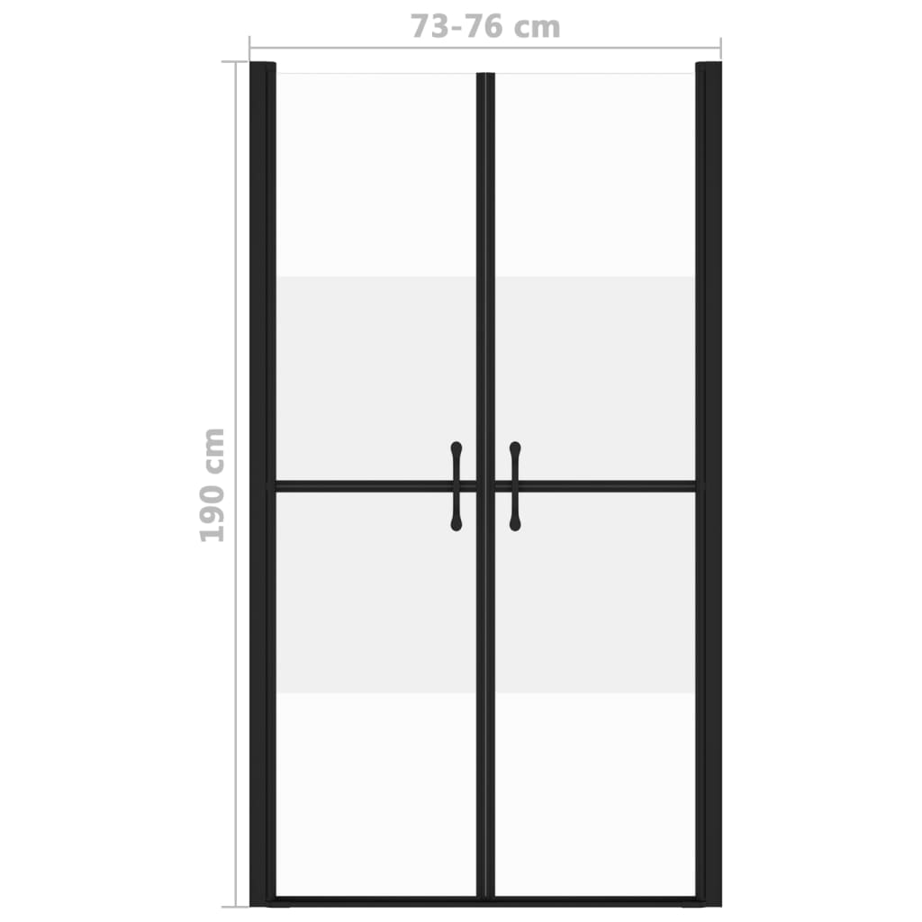 vidaXL Porta de duche ESG meio opaco (73-76)x190 cm