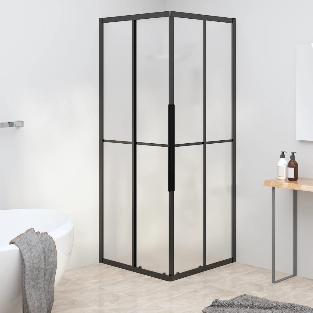 vidaXL Cabine de duche ESG opaco 80x80x180 cm preto