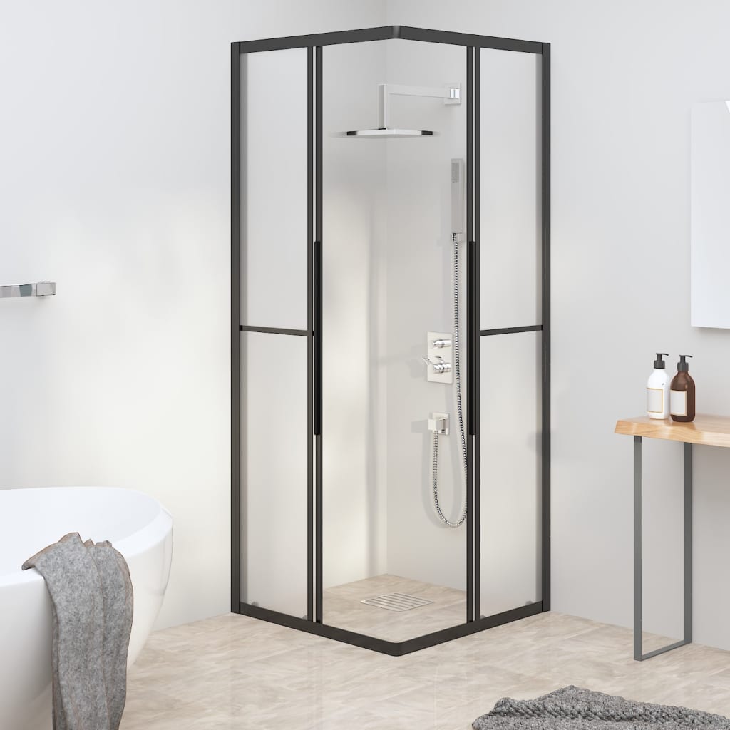 vidaXL Cabine de duche ESG opaco 80x80x180 cm preto