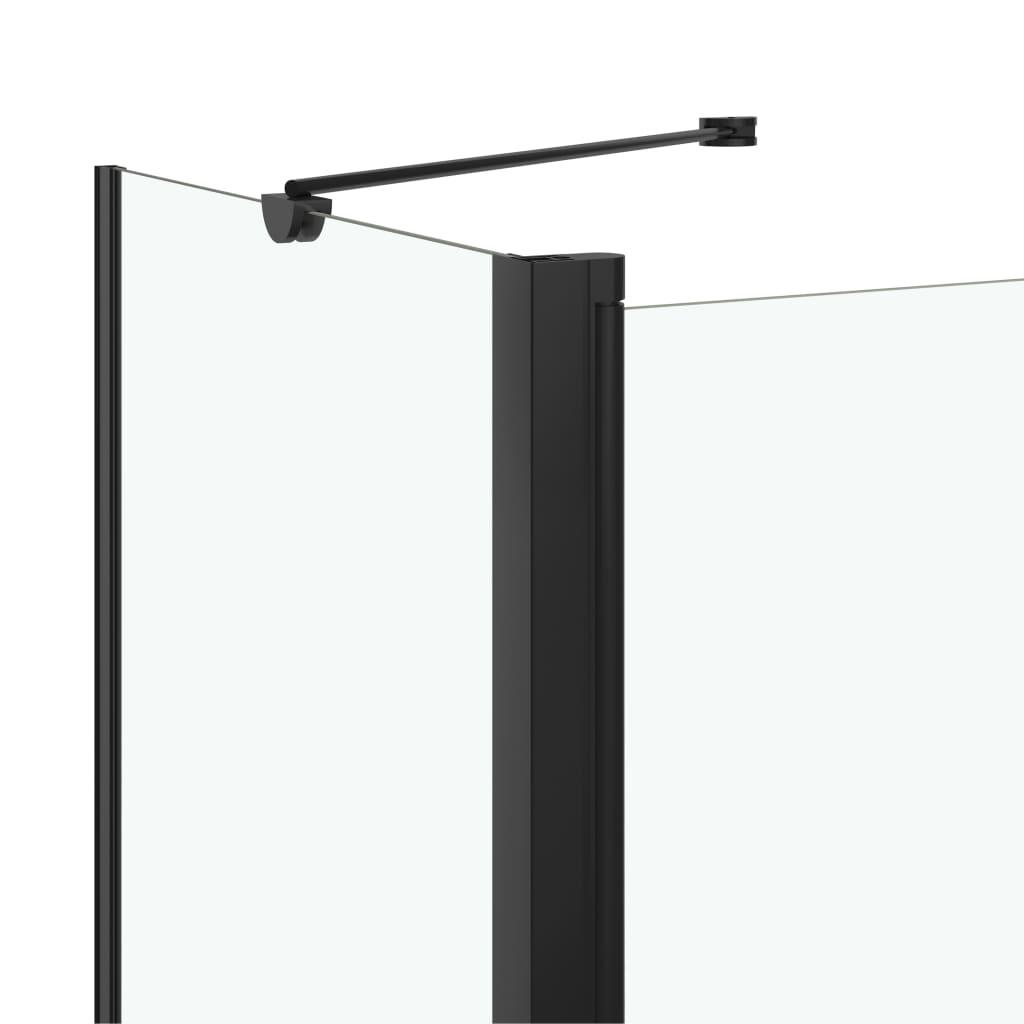 vidaXL Divisória de chuveiro c/ dobragem dupla ESG 120x68x130 cm preto