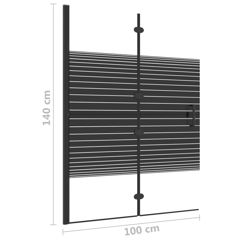 vidaXL Divisória de chuveiro dobrável ESG 100x140 cm preto