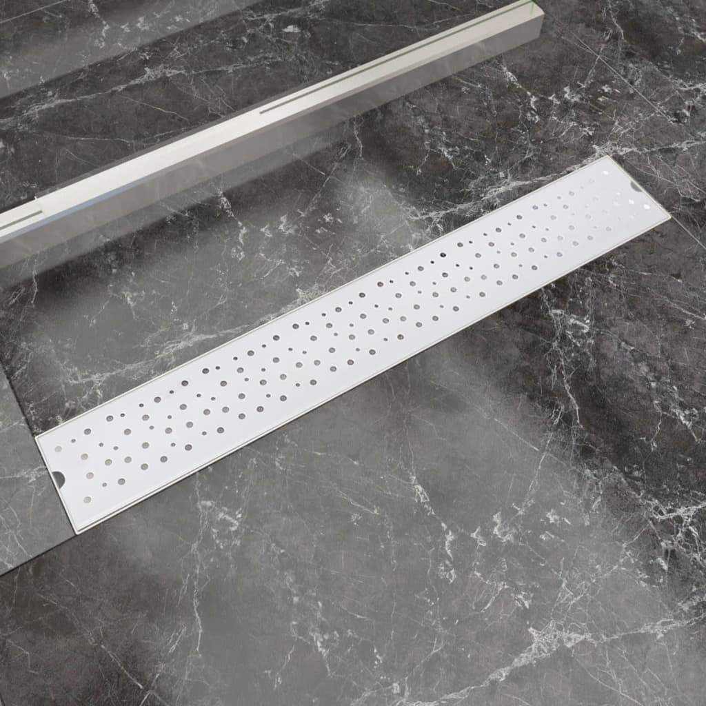 vidaXL Dreno de chuveiro linear bolhas 730x140 mm aço inoxidável