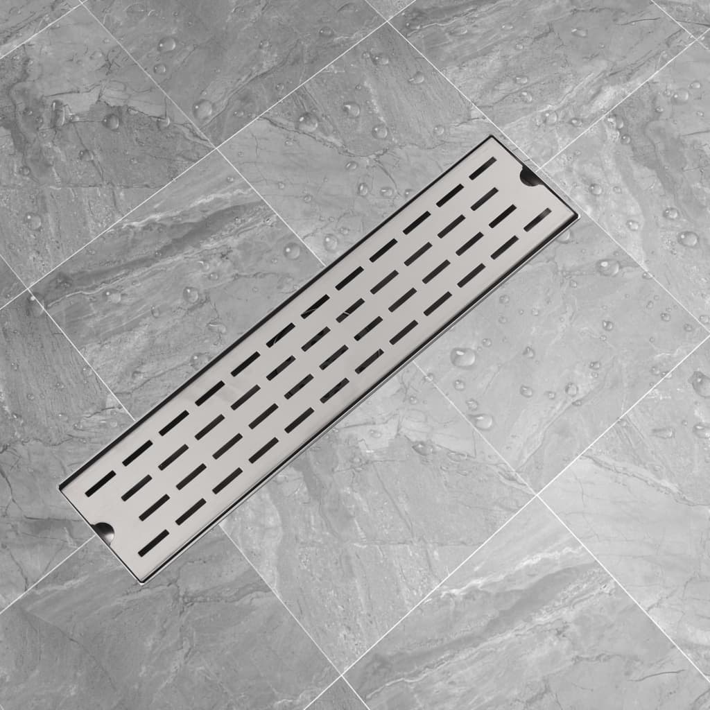 VidaXL Dreno de chuveiro linear linhas 530x140 mm aço inoxidável