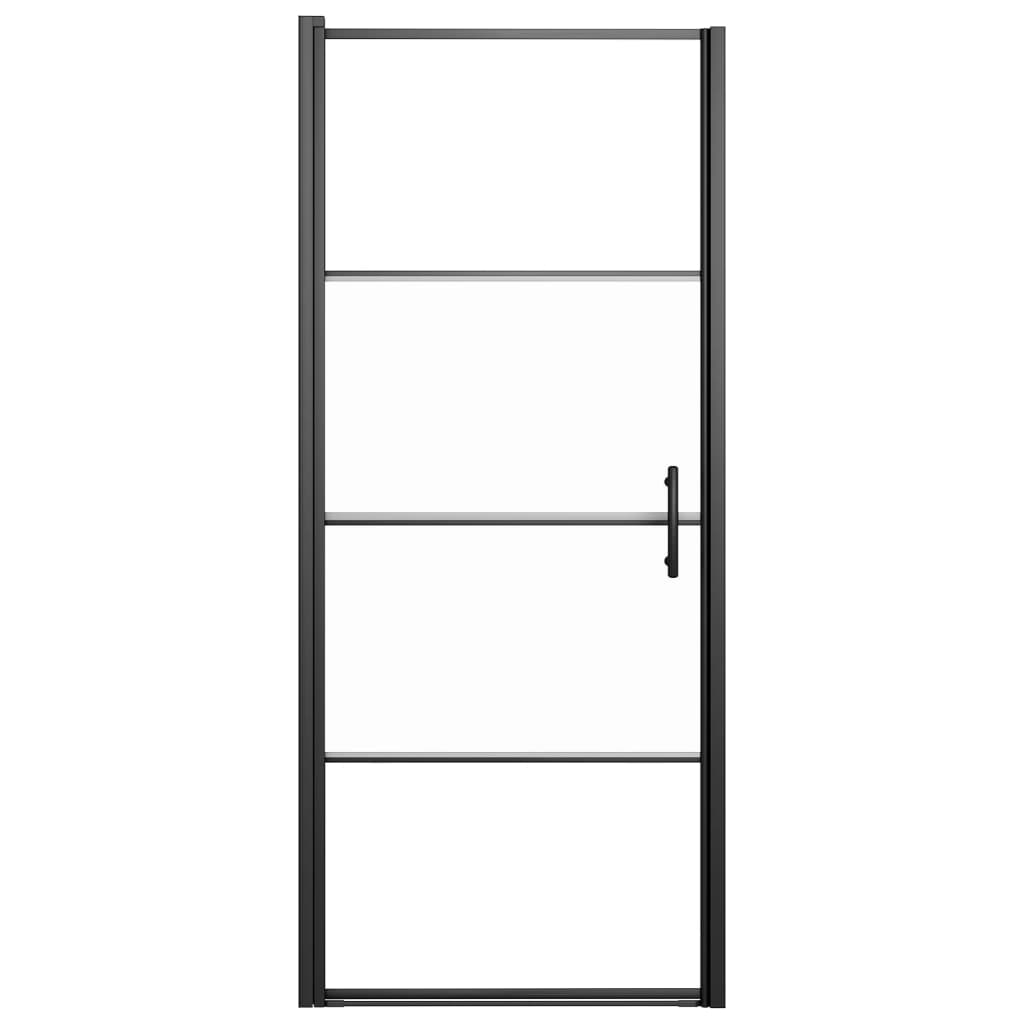 vidaXL Porta de chuveiro meio vidro fosco temperado 81x195 cm preto