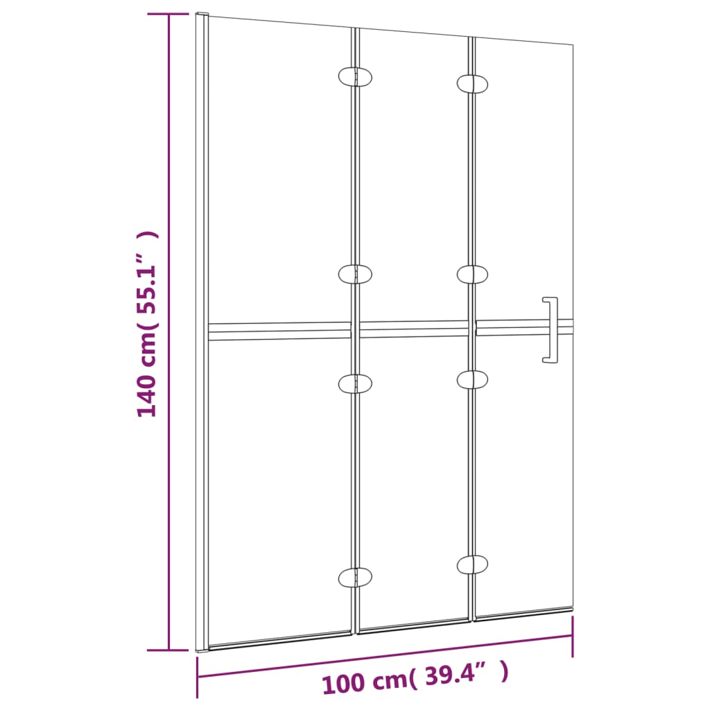 vidaXL Divisória de chuveiro dobrável ESG 100x140 cm branco