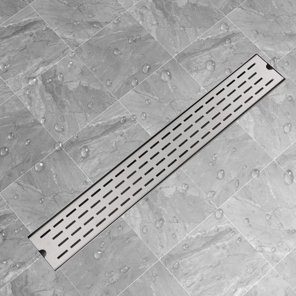 vidaXL Dreno de chuveiro linear linhas 830x140 mm aço inoxidável