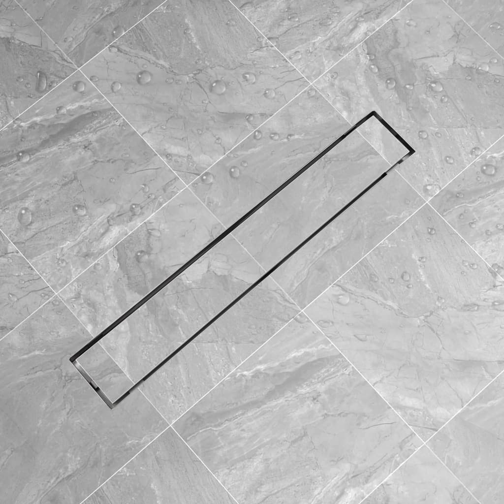 VidaXL Dreno de chuveiro linear 730x140 mm aço inoxidável