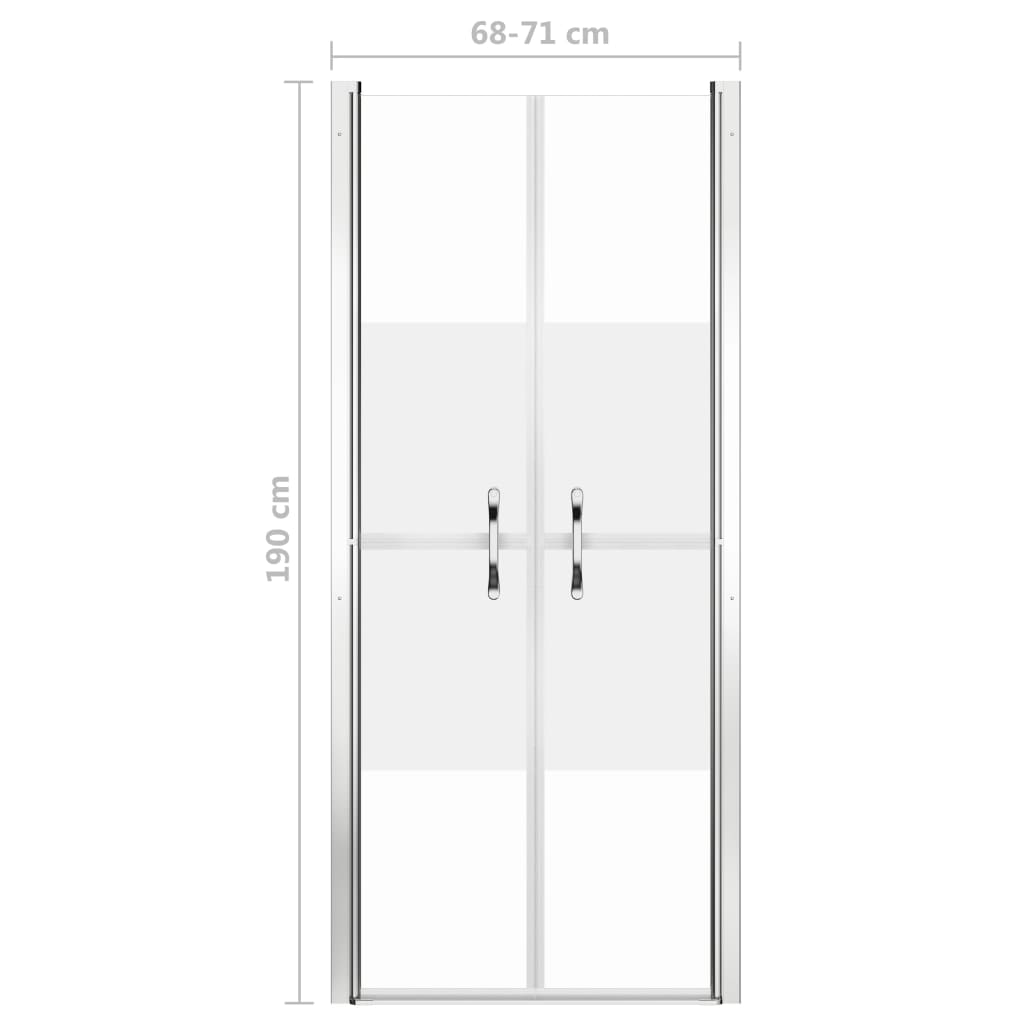 vidaXL Porta de duche ESG semiopaco 71x190 cm