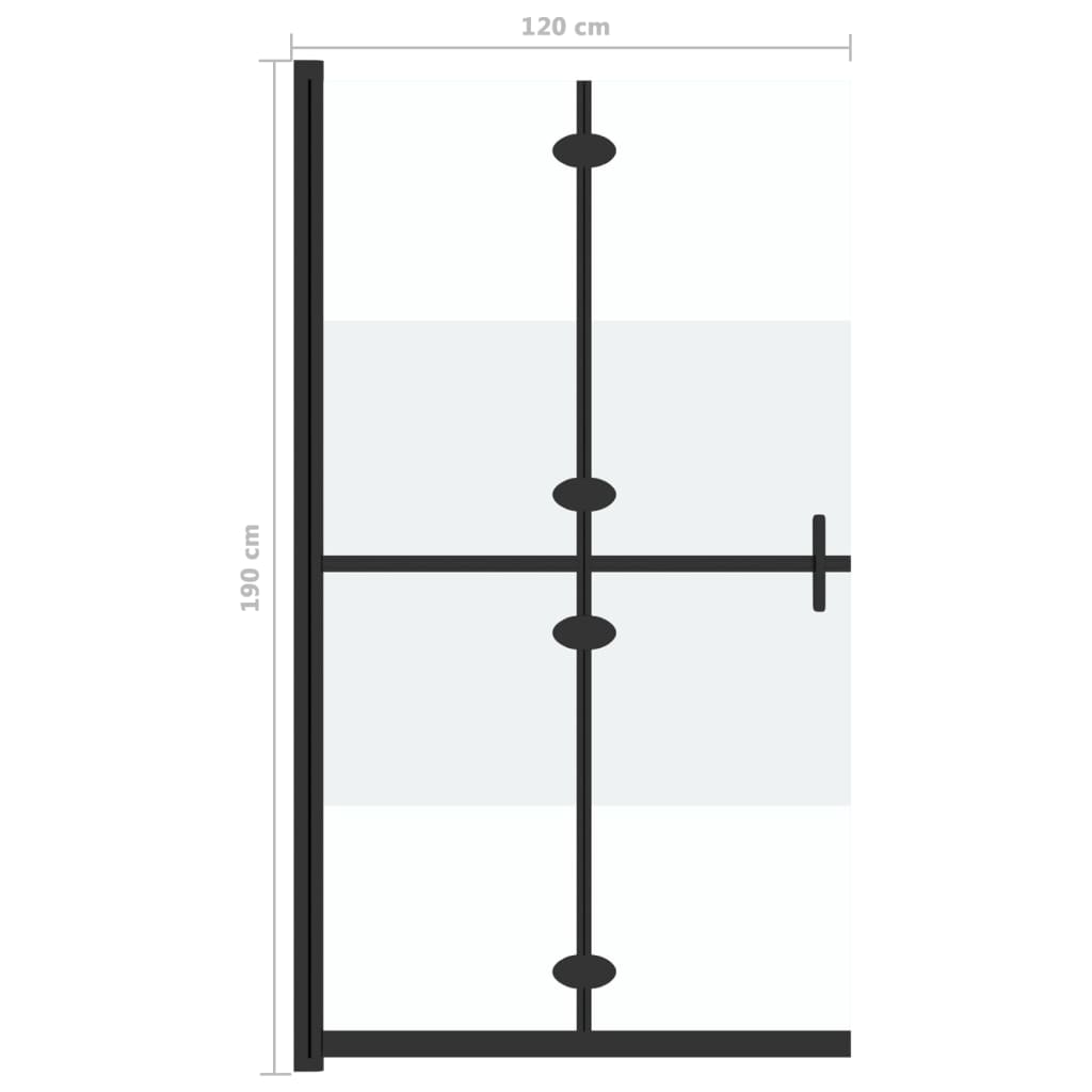 vidaXL Divisória chuveiro dobrável 120x190 cm meio vidro fosco ESG