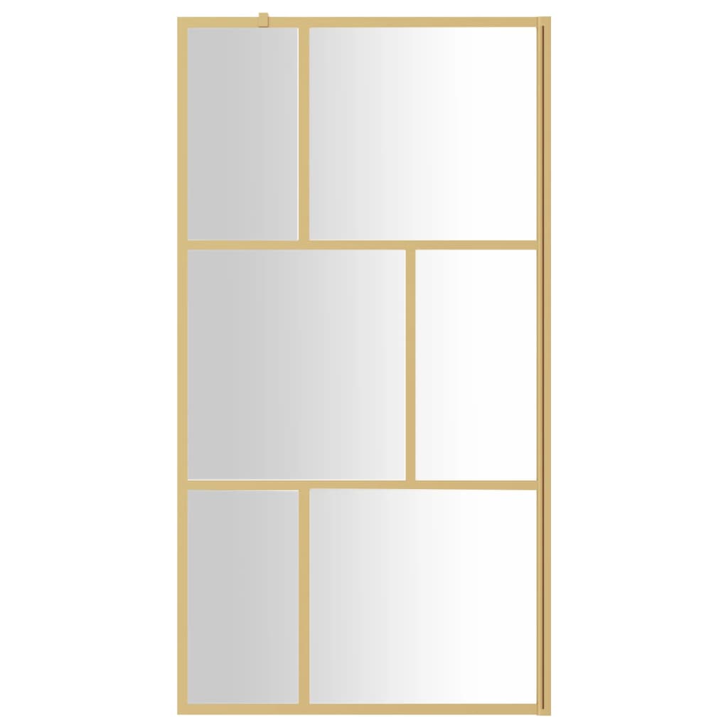 vidaXL Divisória de chuveiro 115x195 cm vidro transparente ESG dourado