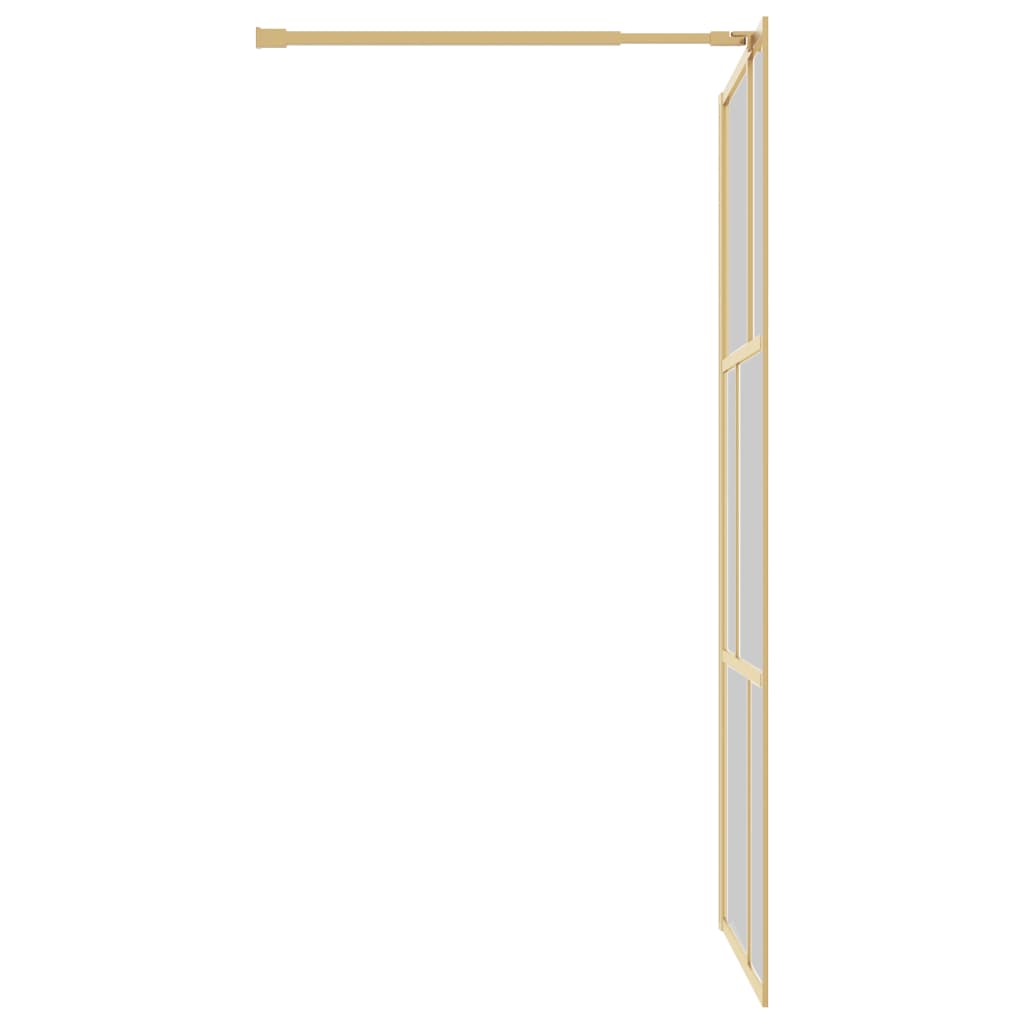 vidaXL Divisória de chuveiro 115x195 cm vidro transparente ESG dourado