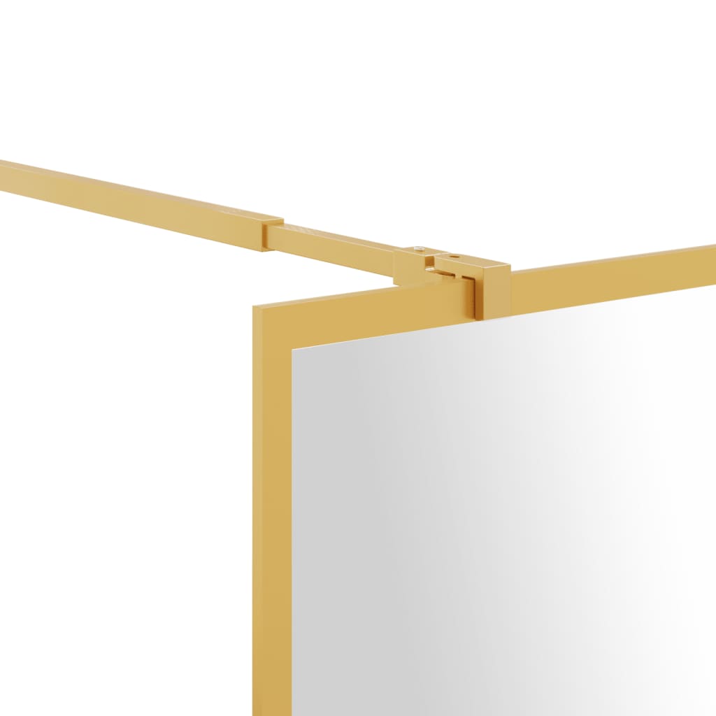 vidaXL Divisória de chuveiro 115x195 cm vidro transparente ESG dourado