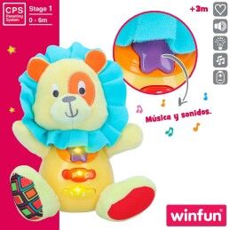 Winfun|Peluche com Som Winfun Leão 15 x 15 x 9 cm (6 Unidades)