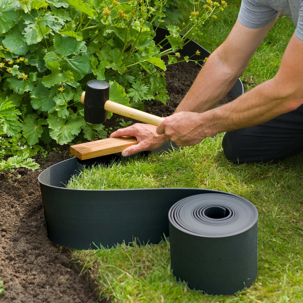 Nature Estacas de enterrar para jardim 10 pcs preto