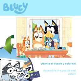 Bluey|Puzzle Infantil Bluey Dupla face 24 Peças 50 x 35 cm (12 Unidades)