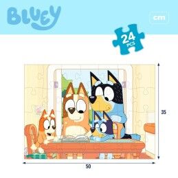 Bluey|Puzzle Infantil Bluey Dupla face 24 Peças 50 x 35 cm (12 Unidades)