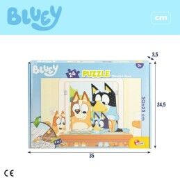 Bluey|Puzzle Infantil Bluey Dupla face 24 Peças 50 x 35 cm (12 Unidades)