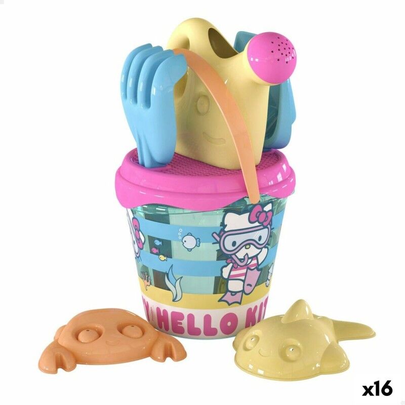 Hello Kitty|Conjunto de brinquedos de praia Hello Kitty Ø 18 cm (16 Unidades) Hello Kitty|Conjunto de brinquedos de praia Hello Kitty Ø 18 cm (16 Unidades)