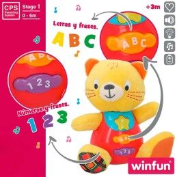 Winfun|Peluche com Som Winfun Gato 16 x 17,5 x 10,5 cm (6 Unidades)
