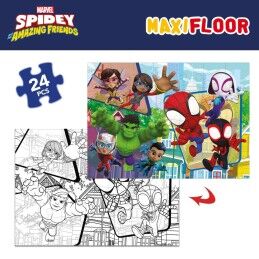 Spidey|Puzzle Infantil Spidey Dupla face 24 Peças 70 x 1,5 x 50 cm (6 Unidades)