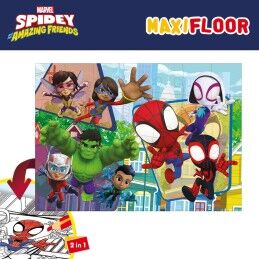 Spidey|Puzzle Infantil Spidey Dupla face 24 Peças 70 x 1,5 x 50 cm (6 Unidades)