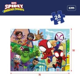 Spidey|Puzzle Infantil Spidey Dupla face 24 Peças 70 x 1,5 x 50 cm (6 Unidades)