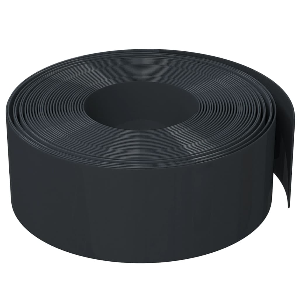 vidaXL Borda de jardim 10 m 20 cm polietileno preto