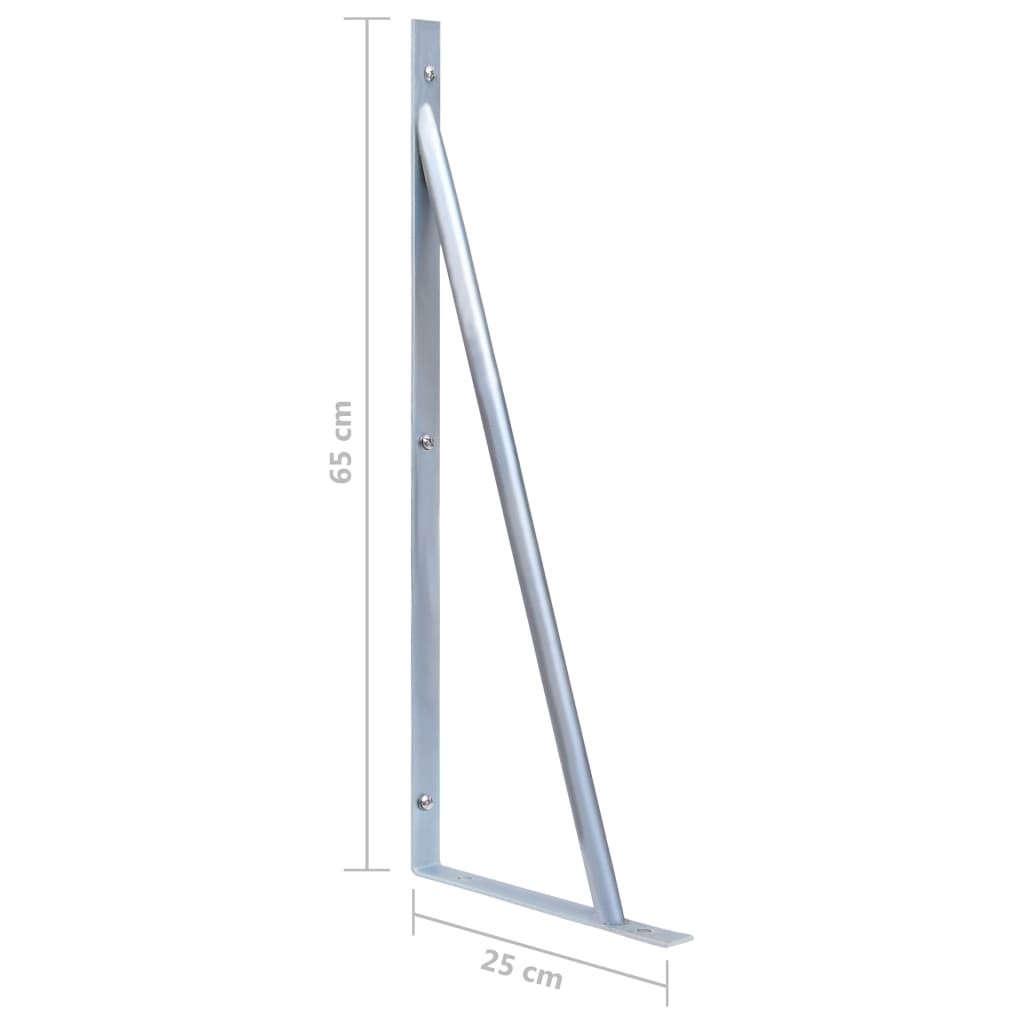 vidaXL Suportes para postes de vedação 3 pcs aço galvanizado