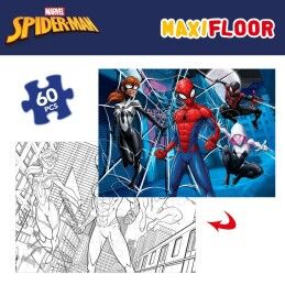 Spider-Man|Puzzle Infantil Spider-Man Dupla face 60 Peças 70 x 1,5 x 50 cm (6 Unidades)