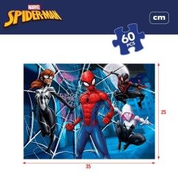 Spider-Man|Puzzle Infantil Spider-Man Dupla face 60 Peças 70 x 1,5 x 50 cm (6 Unidades)