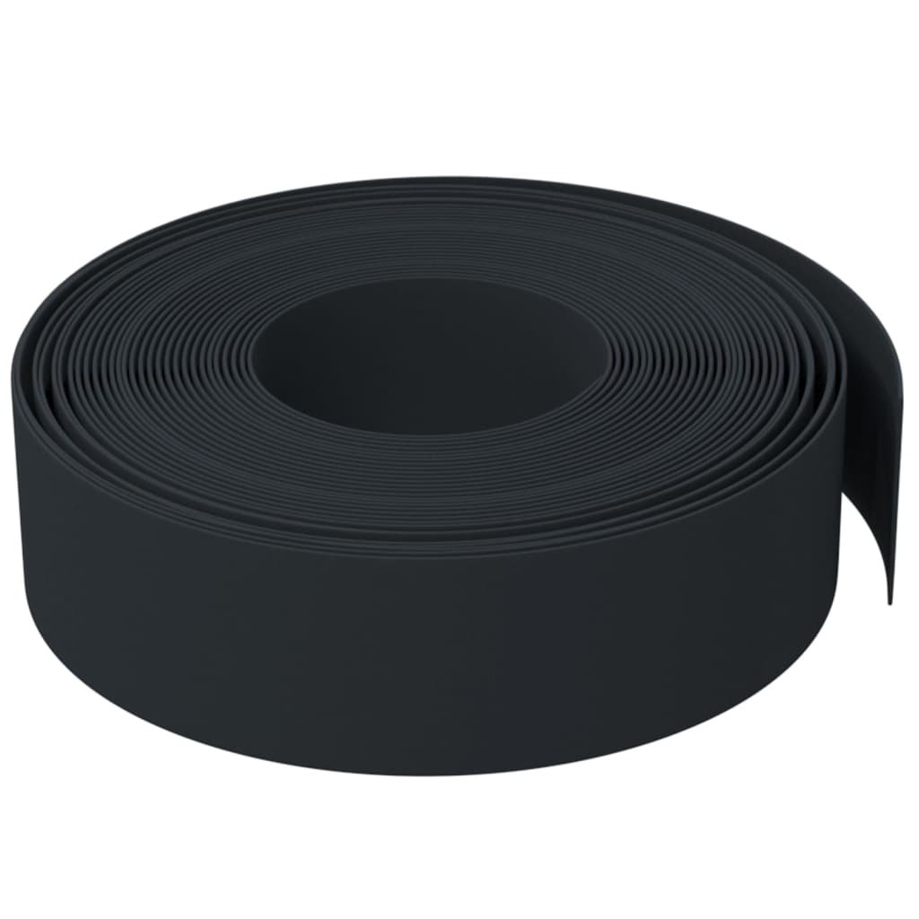 vidaXL Borda de jardim 10 m 15 cm polietileno preto